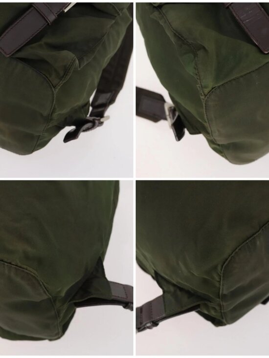PRADA Backpack Nylon Khaki Silver Auth 173527 main image 10